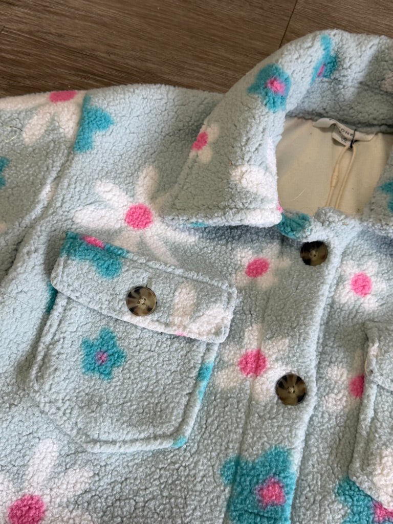 Ripzone Fleece Jacket – 12 | Light Blue Floral - Nest and Sprout - Consignment