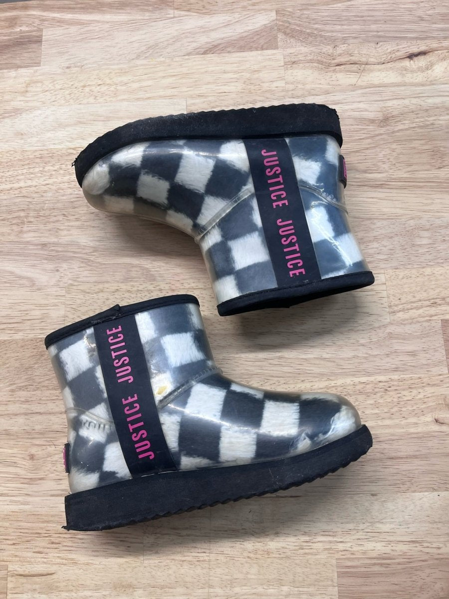 Justice Size 11 Boots (Checkered) - Nest and Sprout - Consignment
