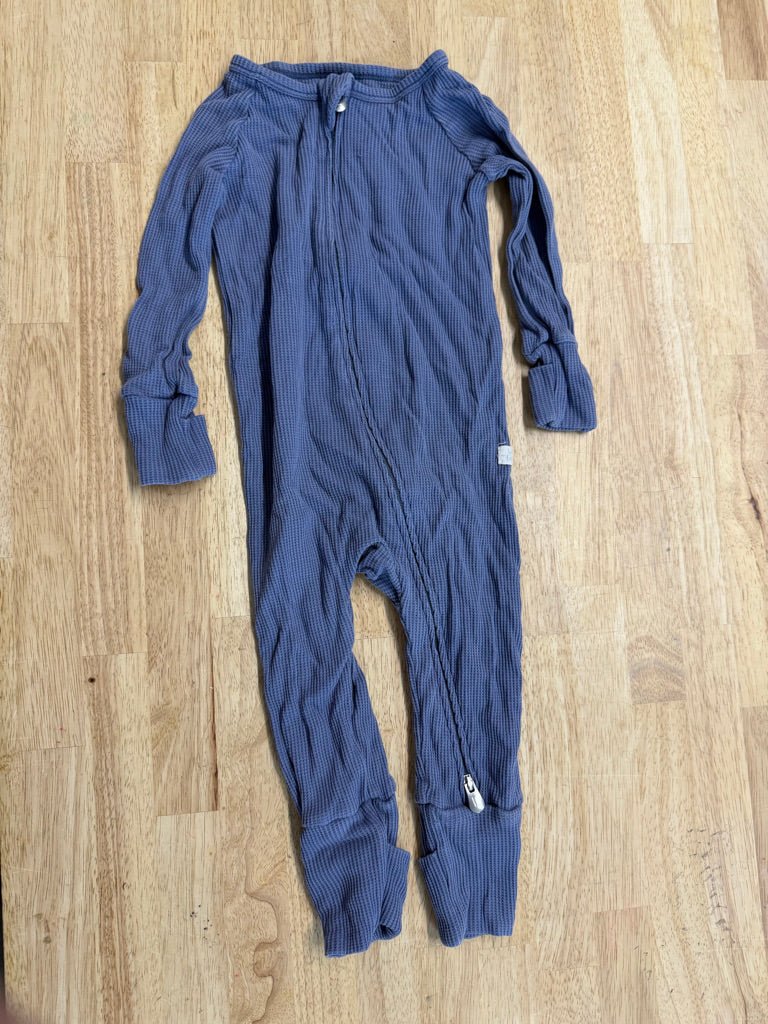Loulou Lollipop Waffle Sleeper Blue | Size 12–18M - Nest and Sprout - Consignment