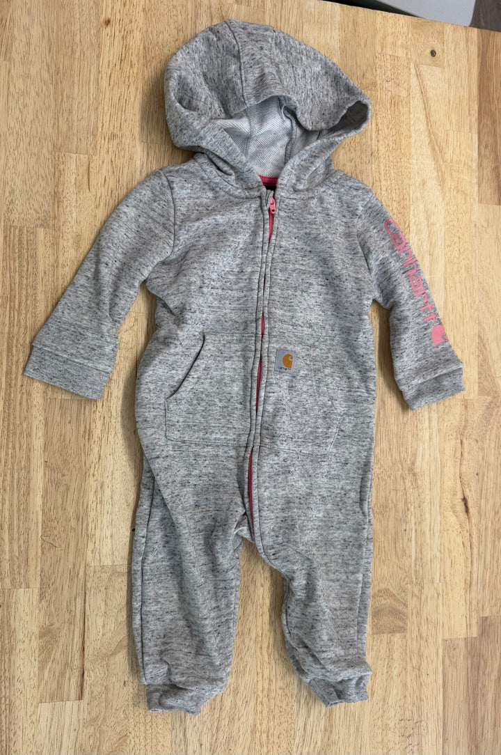 Carhartt Hooded Zipper Romper – 9M | Grey | Play