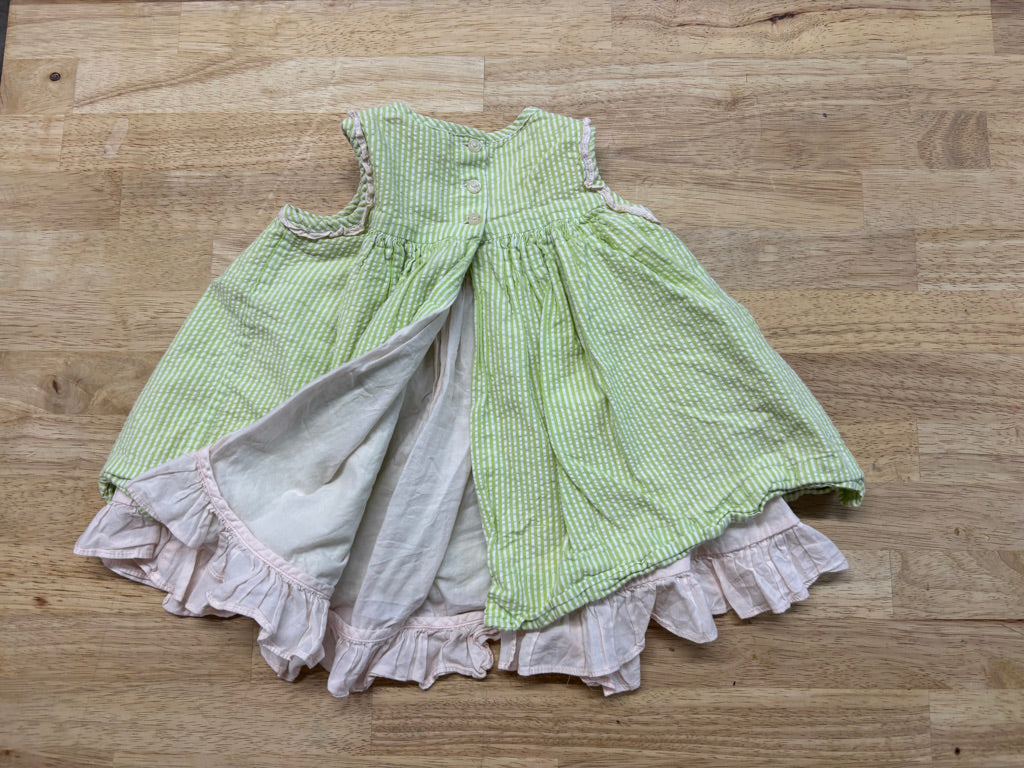 Polo Ralph Lauren Green Gingham Smocked Dress | Size 6m