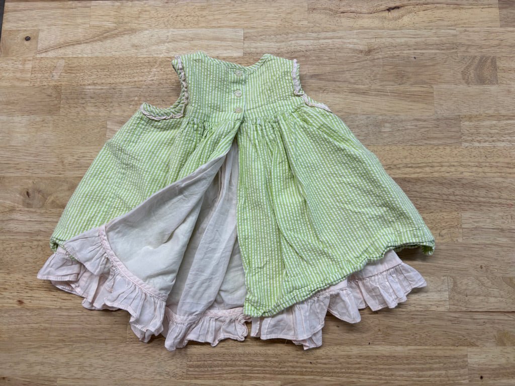 Polo Ralph Lauren Green Gingham Smocked Dress | Size 6m - Nest and Sprout - Consignment