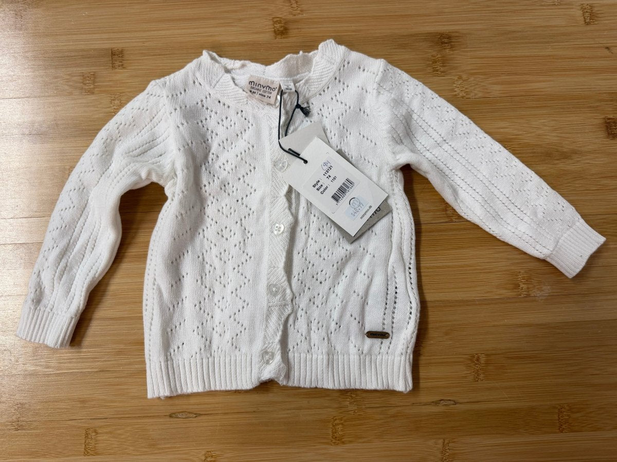 Minymo Knit Sweater – 9 Months | White - Nest and Sprout-Consignment