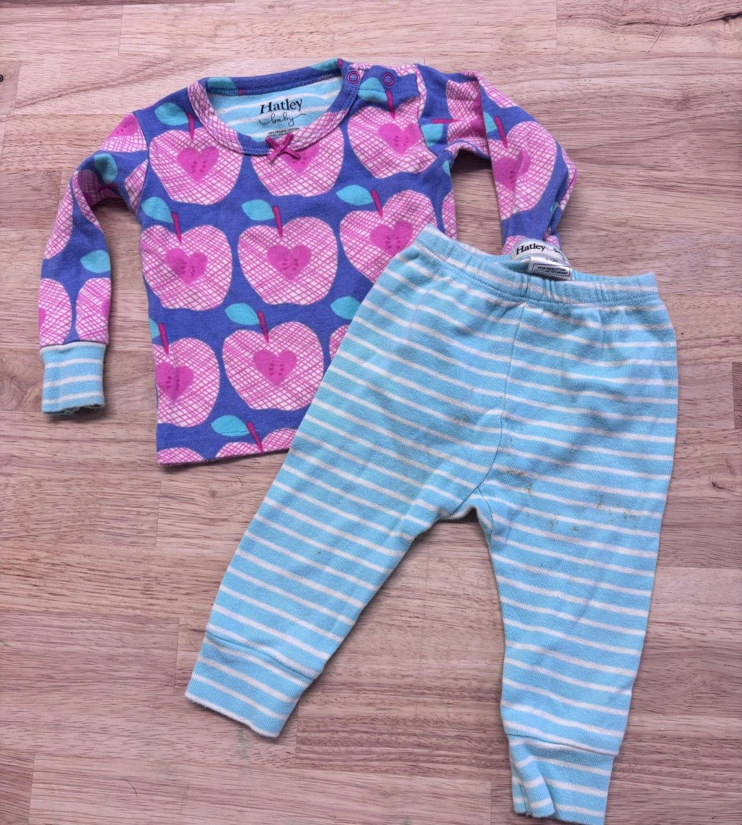 Hatley 9 - 12 Month PJ Set (Blue & White Stripes) - Nest and Sprout - Consignment