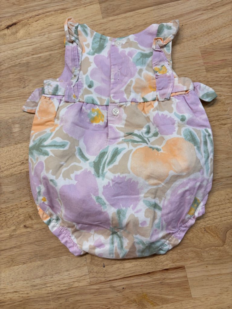 Carters 3M Bubble Romper – Purple Floral - Nest and Sprout - Consignment