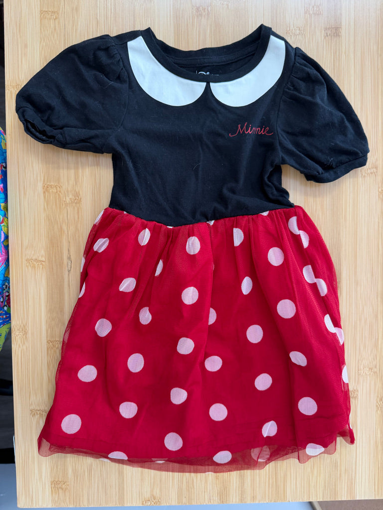 Gap x Disney Minnie Mouse Dress – 4 | Black Bodice Red Polka Dot Tulle Skirt