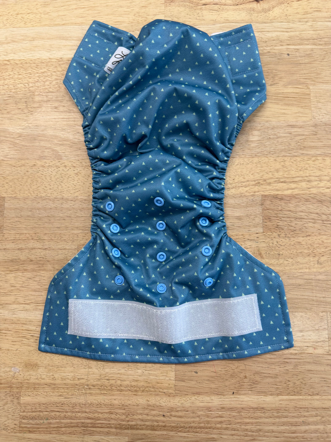 La Petite Ourse Pocket Cloth Diaper | Blue Velcro White Microsuede