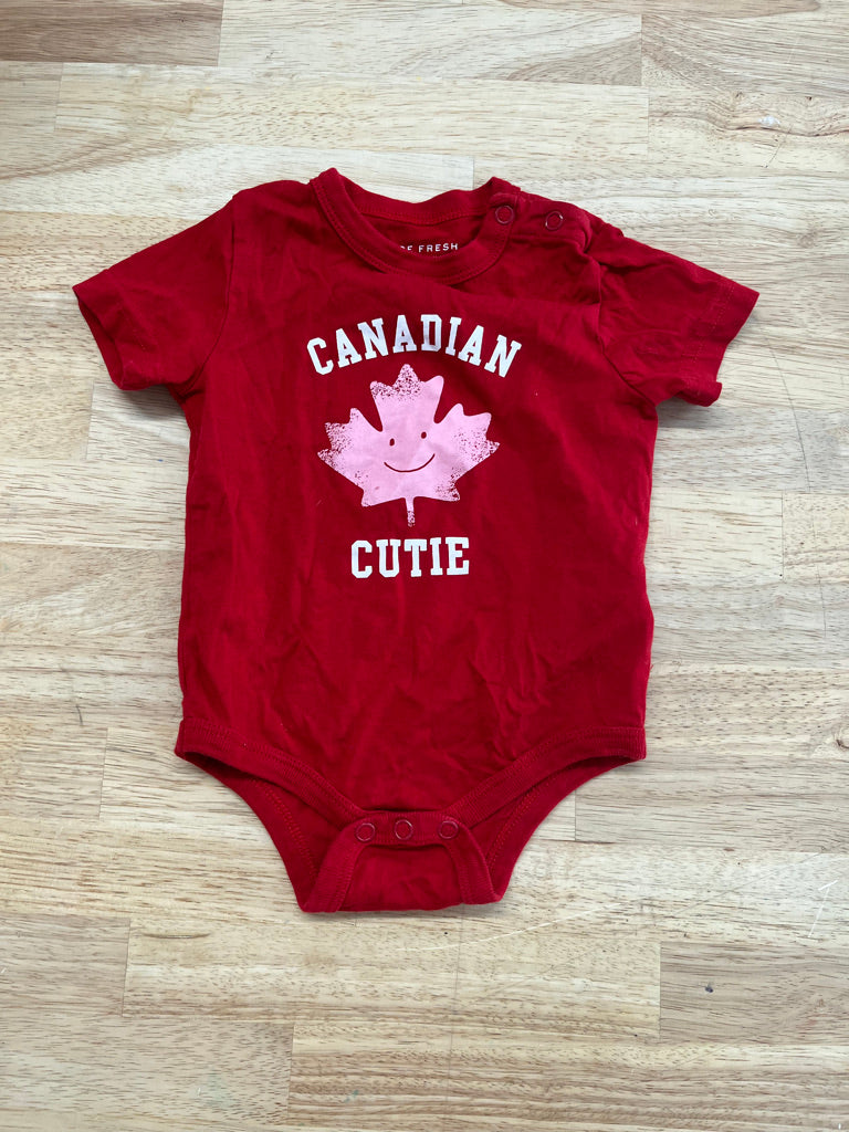Joe Fresh 3–6M Red Bodysuit – Canadian Cutie