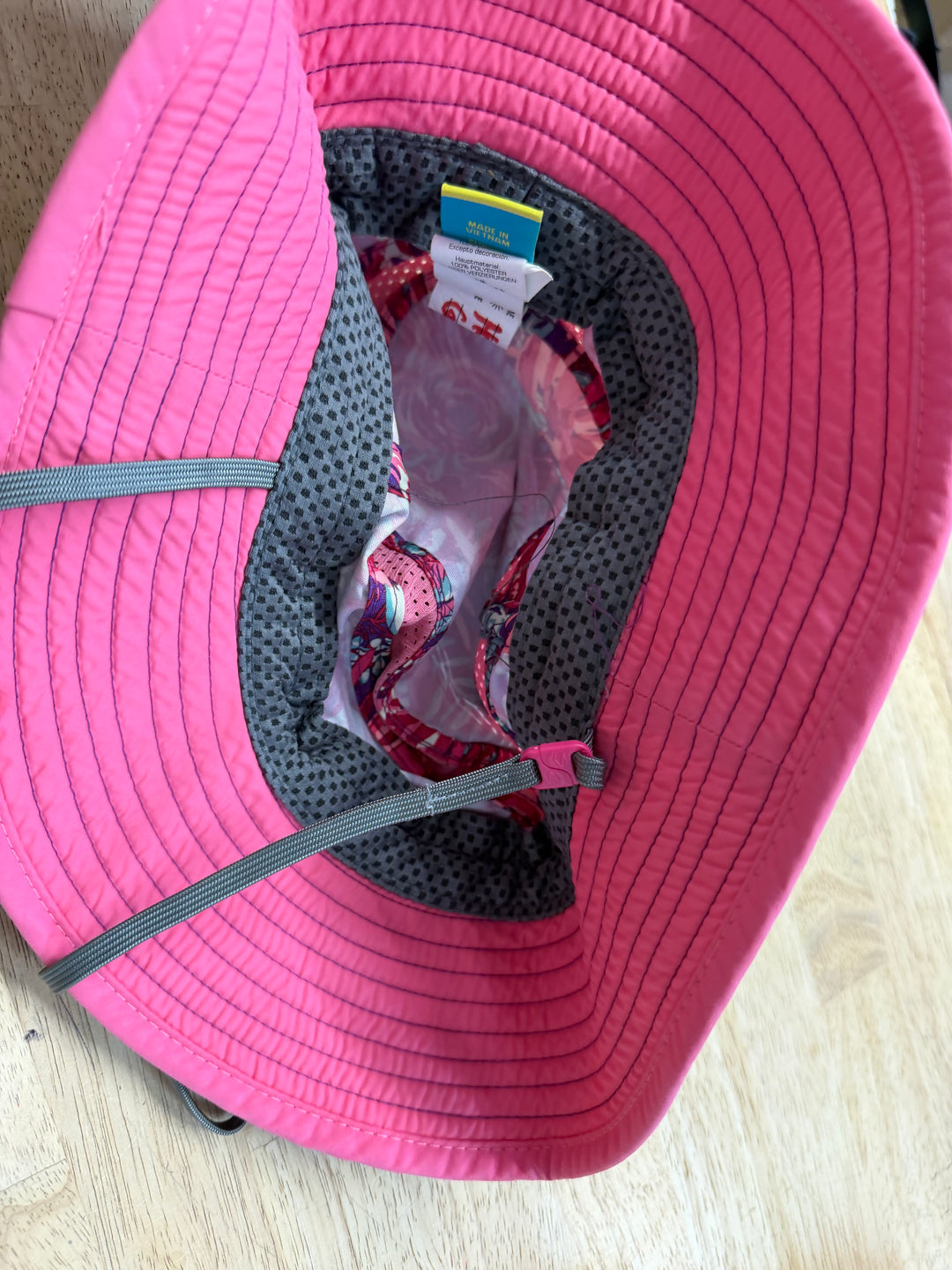 Sunday Afternoons Sun Hat – Large 6-12 Years | Pink Floral | Chin Strap