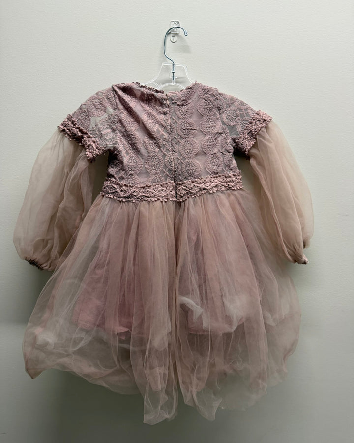Dusty Purple Tulle Dress – 110 (5Y) | Long Sleeve