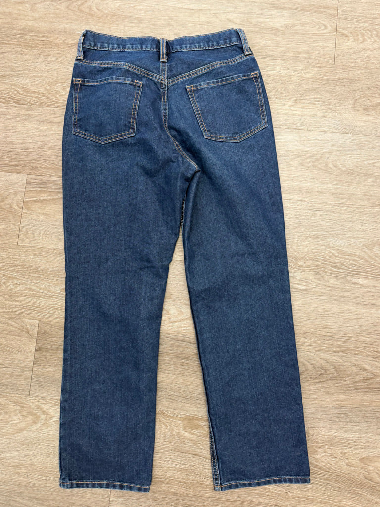 Old Navy High Rise Slouchy Straight Jeans – 16 | Dark Wash