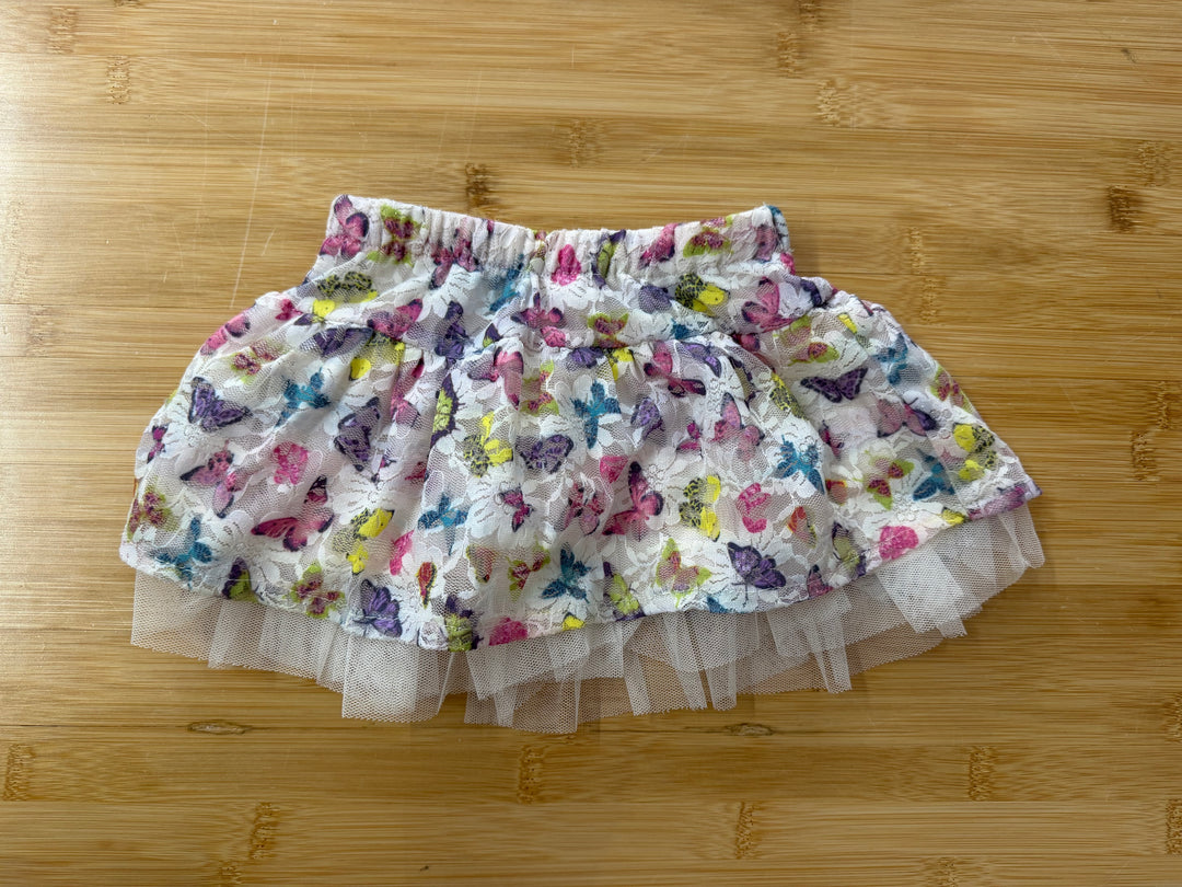 The Children's Place Skirt – 6-9 Months | Butterfly Lace Overlay with Tulle Underskirt