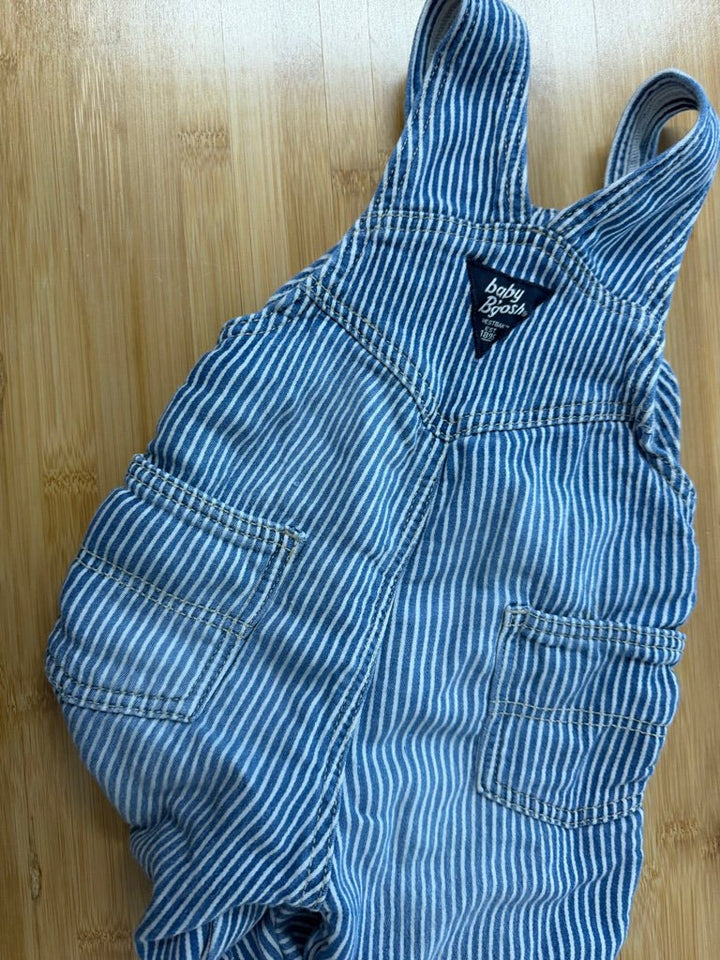Baby B'gosh Denim Overalls – 18M | Soft Pinstripe - Nest and Sprout-Consignment