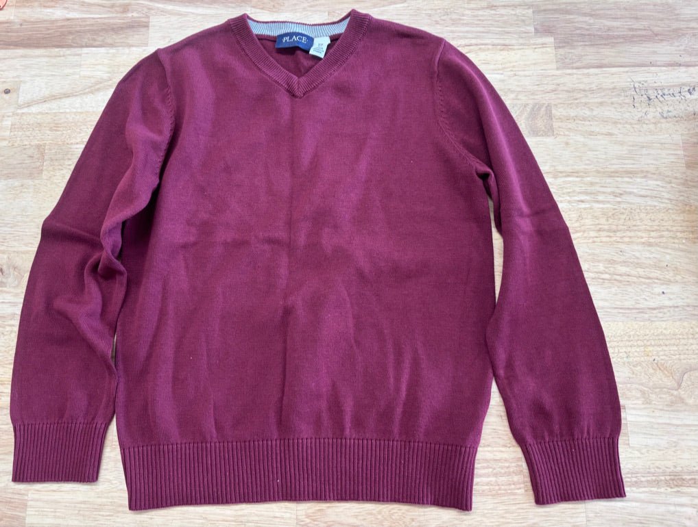 Children’s Place Maroon Knit Sweater 7/8 - Nest and Sprout - Consignment