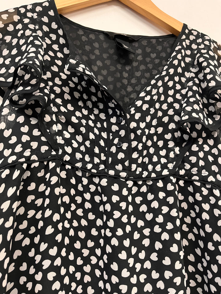 H&M 10–11Y – Grey Heart Print Dress