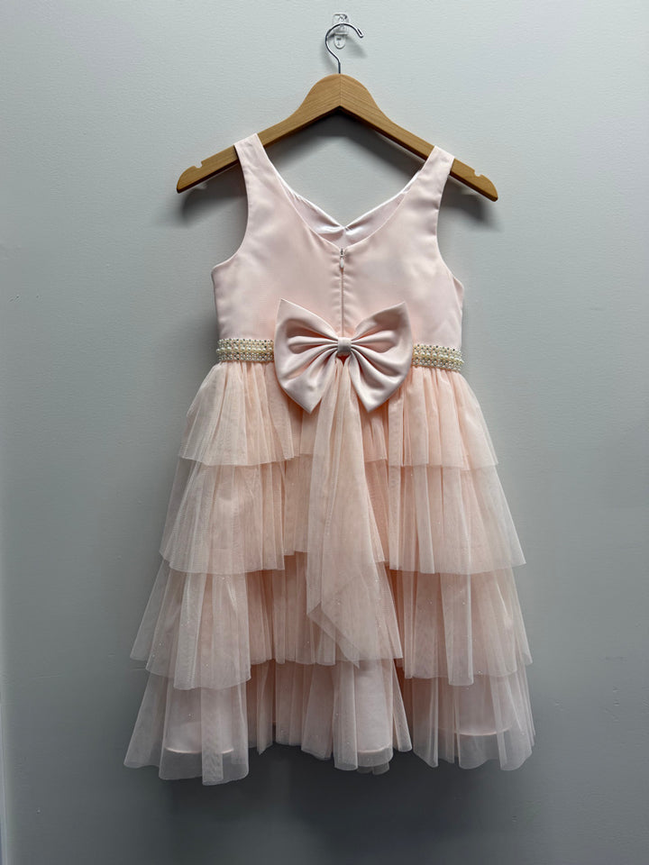 Couture Princess Special Occasion Dress – 12 | Light Pink Pearl Belt Tulle Overlay | Play