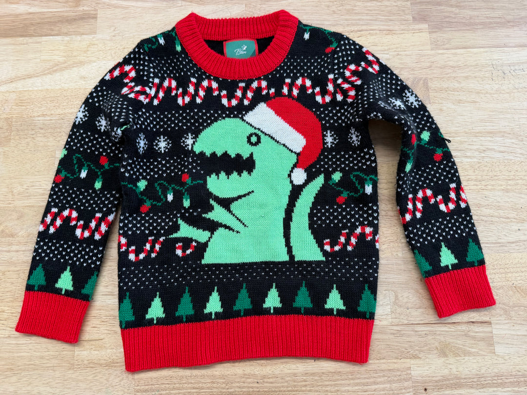 T Stars Dinosaur Holiday Knit Sweater | Size 5/6T