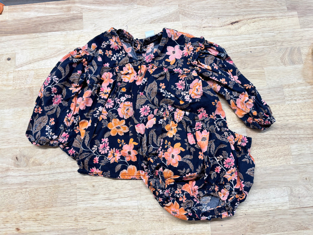 Old Navy Floral Dress with Diaper Cover – 18–24M