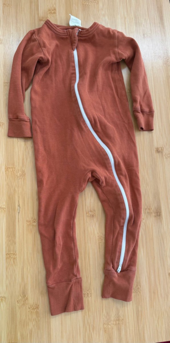 Parade Organics Footless Sleeper – 2T | Burnt Orange Zip-Up | Play - Nest and Sprout-Consignment