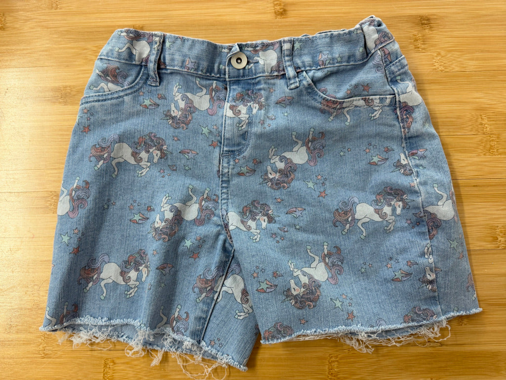 The Children's Place Unicorn Denim Shorts – 12 | Adjustable Waist