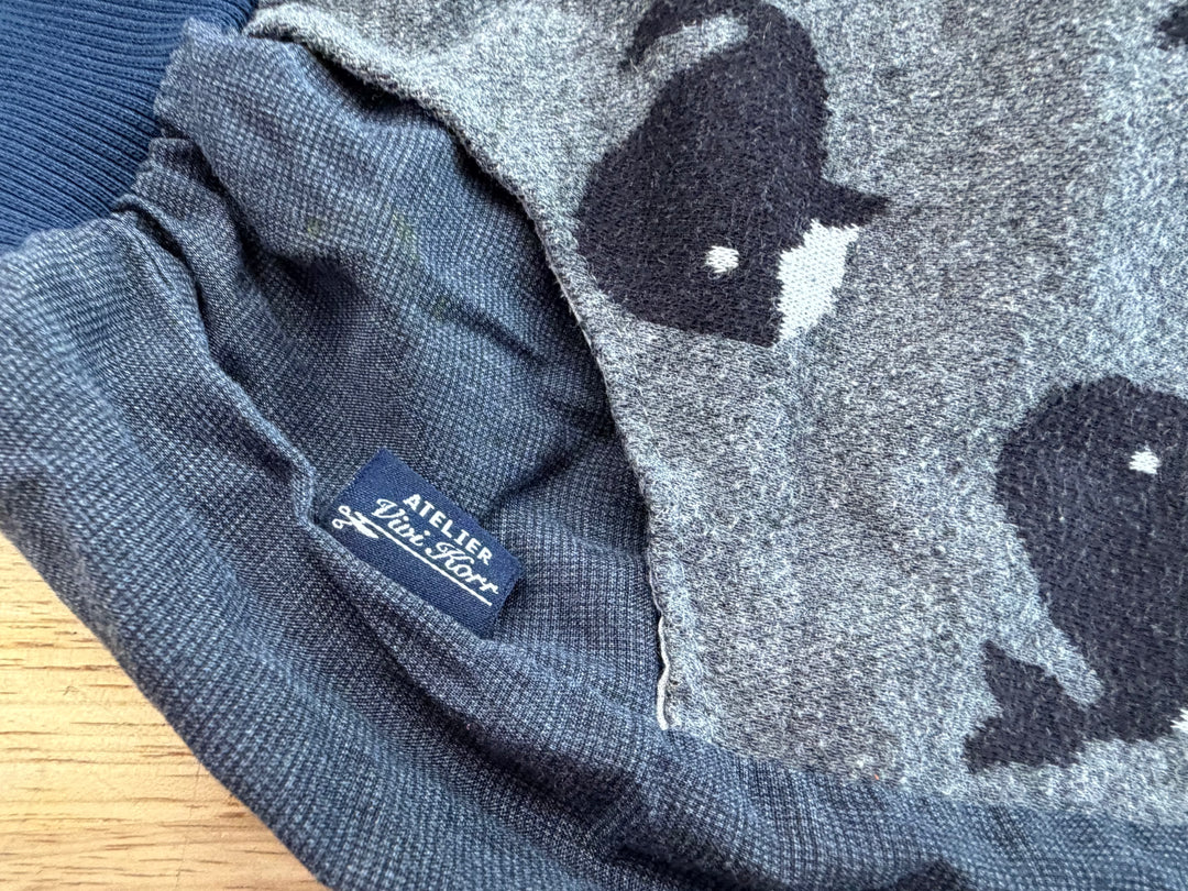 Grow-With-Me Pants – 3/4Y (104cm) | Whale Print Ribbed