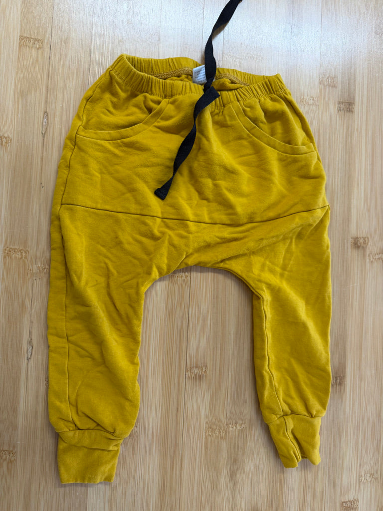 Posh & Cozy Harem Pants – 12–18M | Mustard Yellow | Play