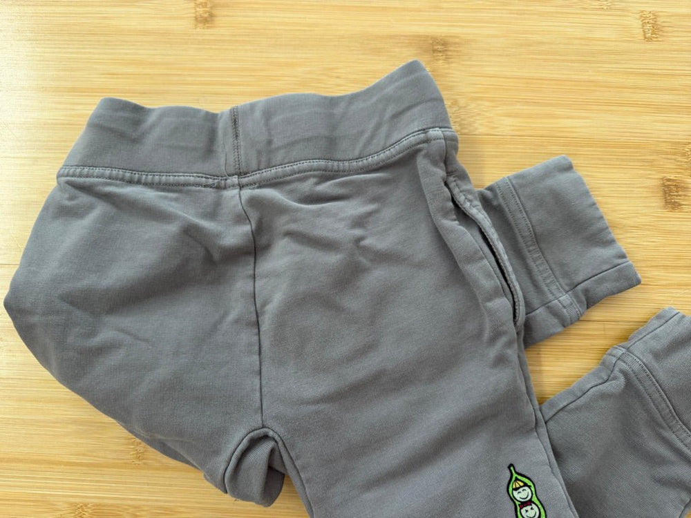 Peekaboo Beans Grey Pants – 3 | Zip-Off Cuffs - Nest and Sprout-Consignment