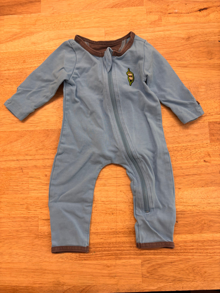 Peekaboo Beans Romper – Size 0-3M (Light Blue)