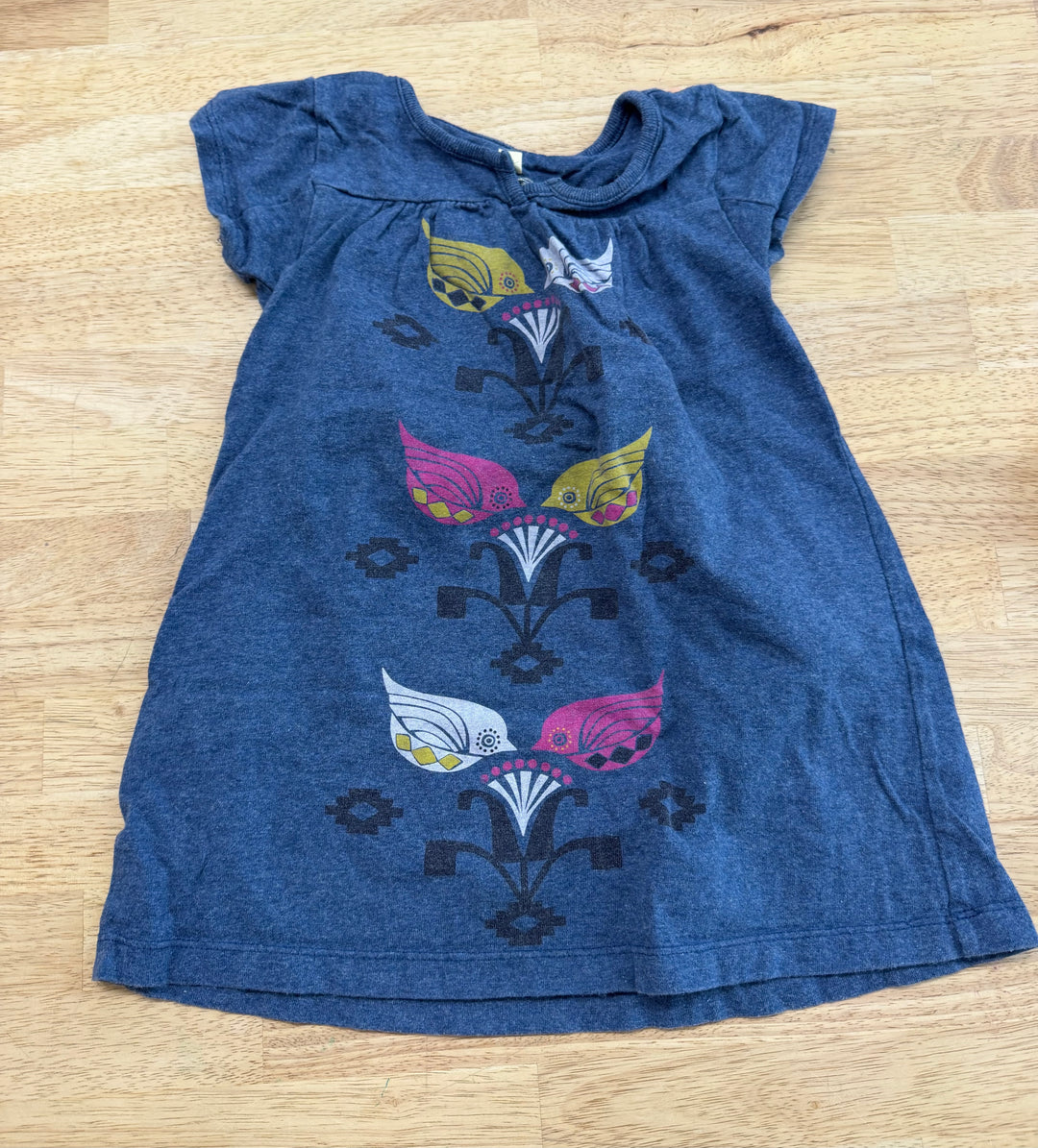 Tea Collection Dress – 2 | Blue Bird Print with Sleeves