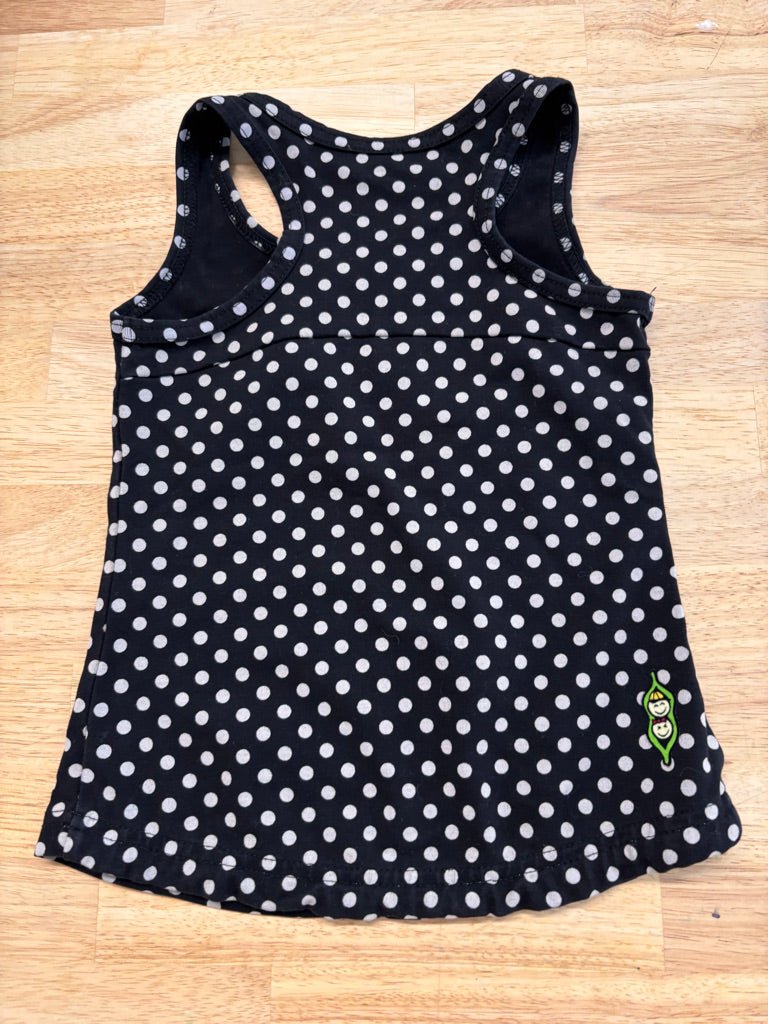 Peekaboo Beans Size 2 Tank - Black & White polka dot - Nest and Sprout - Consignment