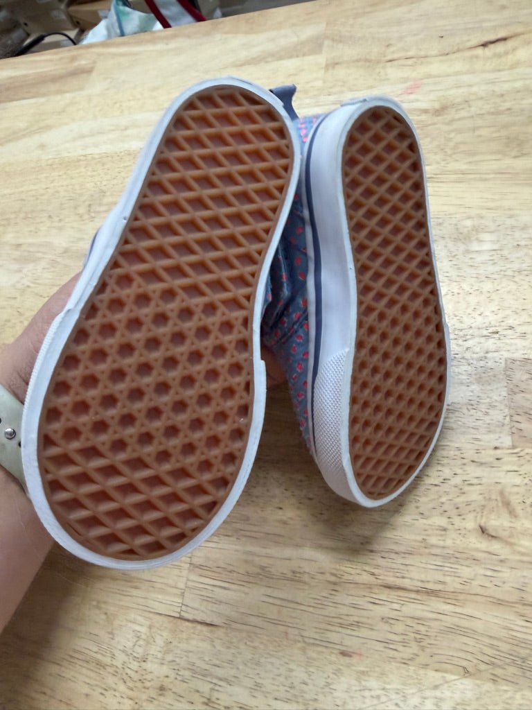 Vans Canvas Shoe – 6 | Blue with Neon Orange | Velcro - Nest and Sprout-Consignment