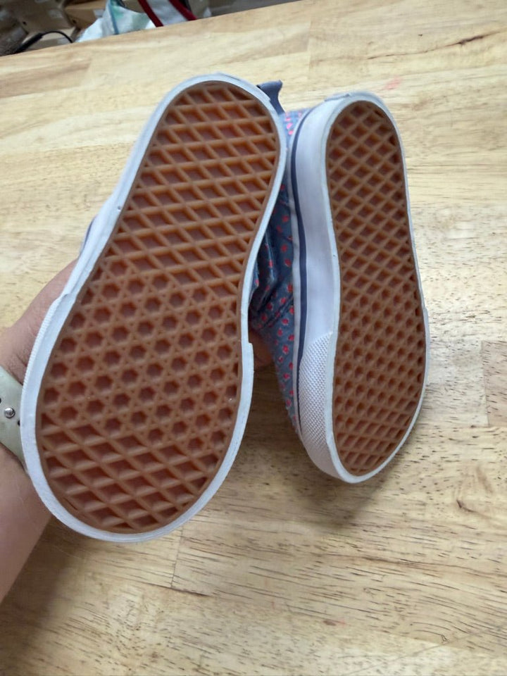 Vans Canvas Shoe – 6 | Blue with Neon Orange | Velcro - Nest and Sprout-Consignment