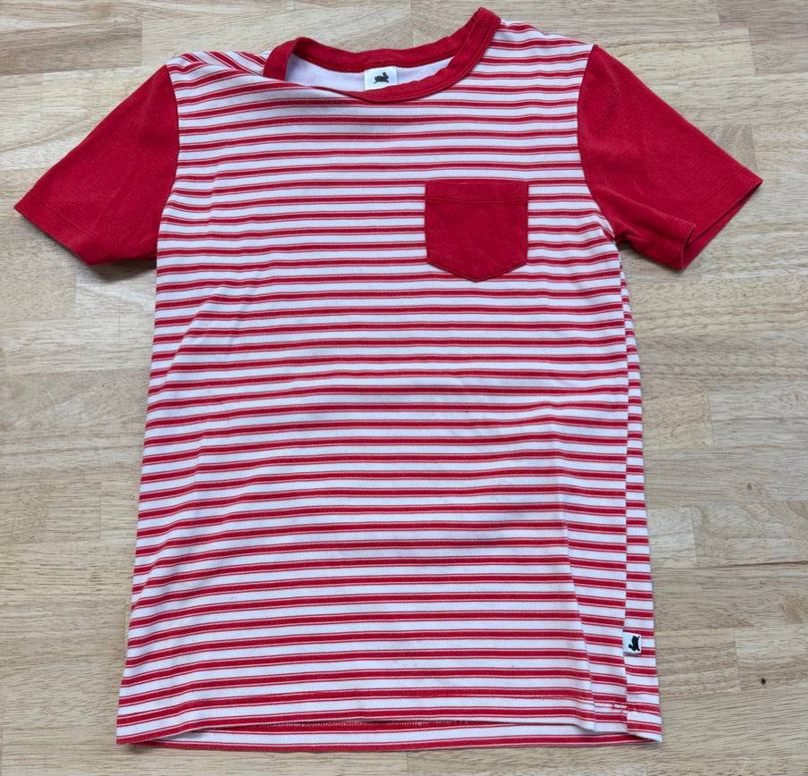 Little & Lively Short Sleeve Shirt – 9/10 | Red & White Stripe