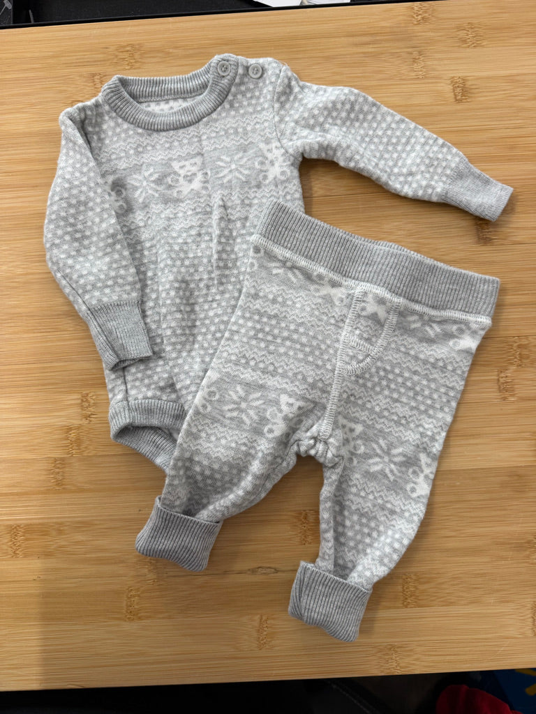 George Knit Set – Newborn | Grey Button-Up Long Sleeve & Coordinating Legging