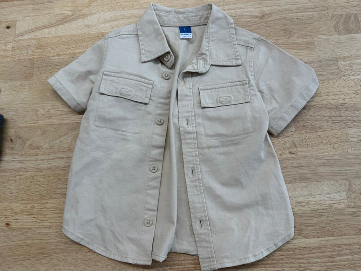 Old Navy Button - Up Shirt – 2T | Khaki - Nest and Sprout - Consignment
