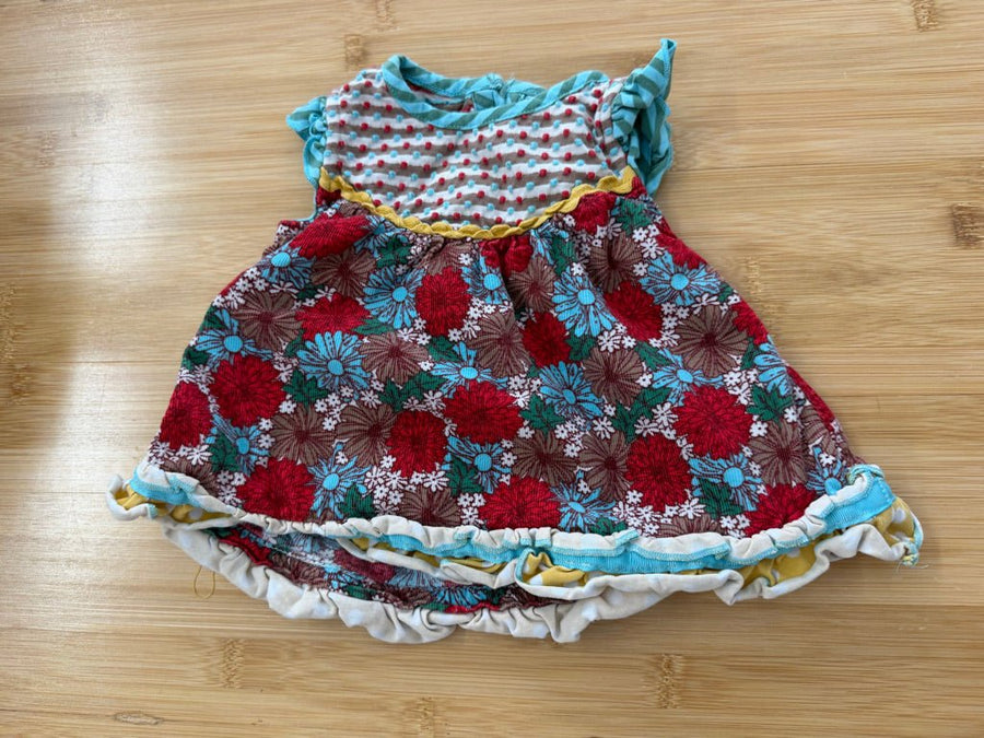 Matilda Jane Floral Top – 6–12M | Blue & Red Cotton/Rayon | Play - Nest and Sprout-Consignment