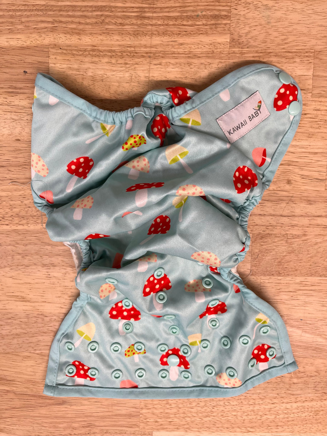 Kawaii Baby Diaper Cover – OS (Mushroom Print)