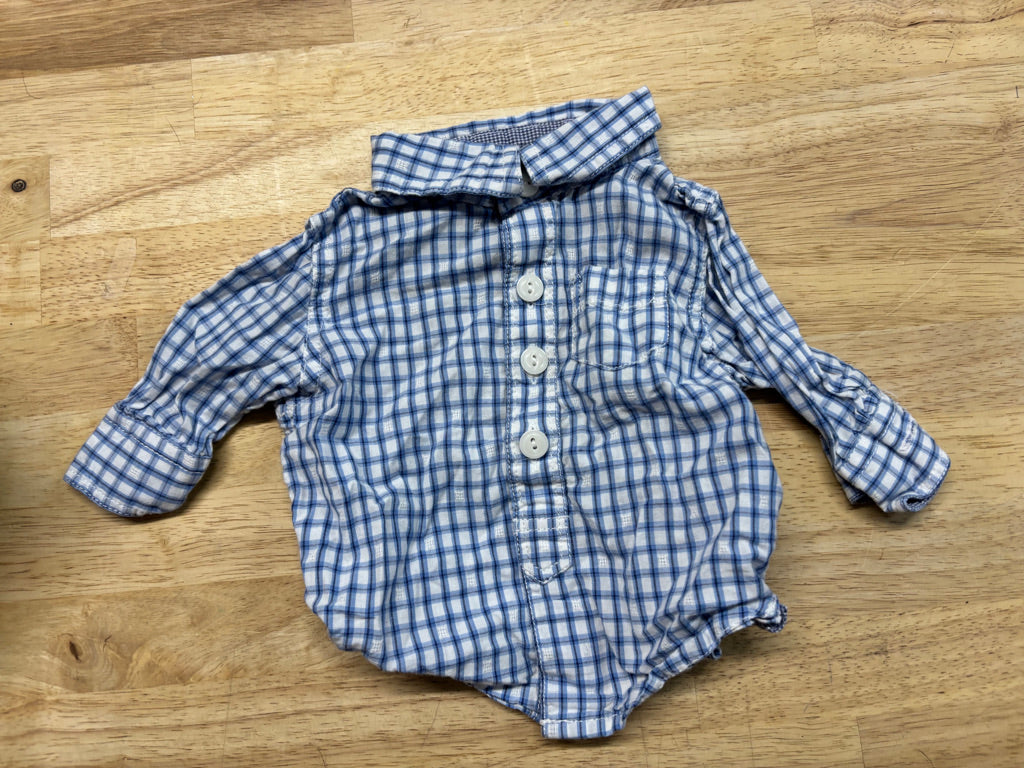 Baby Gap Plaid Button-Up Shirt – Blue | 0–3M