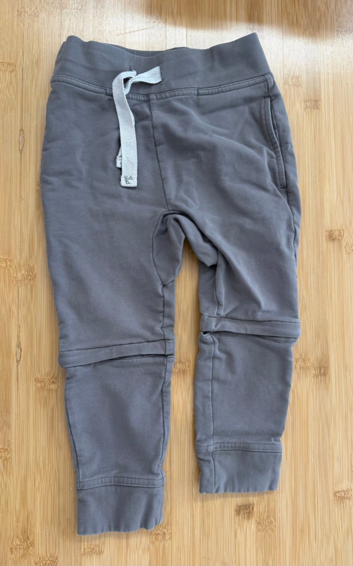 Peekaboo Beans Grey Pants – 3 | Zip-Off Cuffs - Nest and Sprout-Consignment