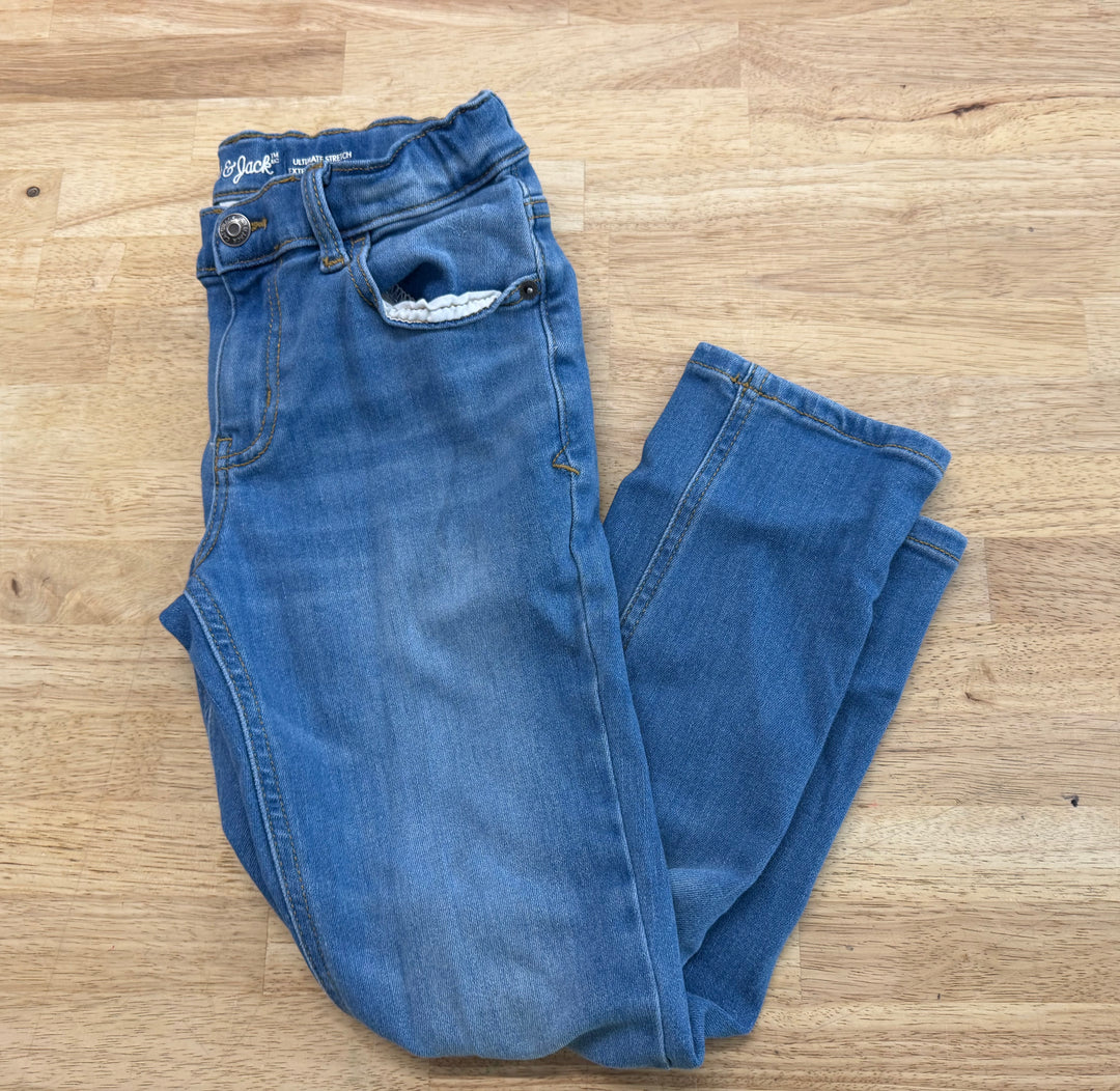 Cat & Jack Ultimate Stretch Tapered Jeans – 8 | Light Wash Adjustable Waist