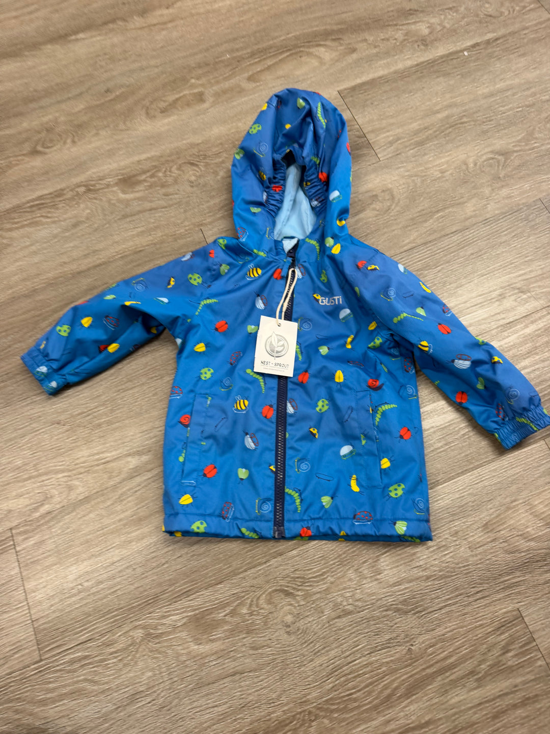 Gusti Bug Print Lightweight Rain Jacket – 2T | Blue
