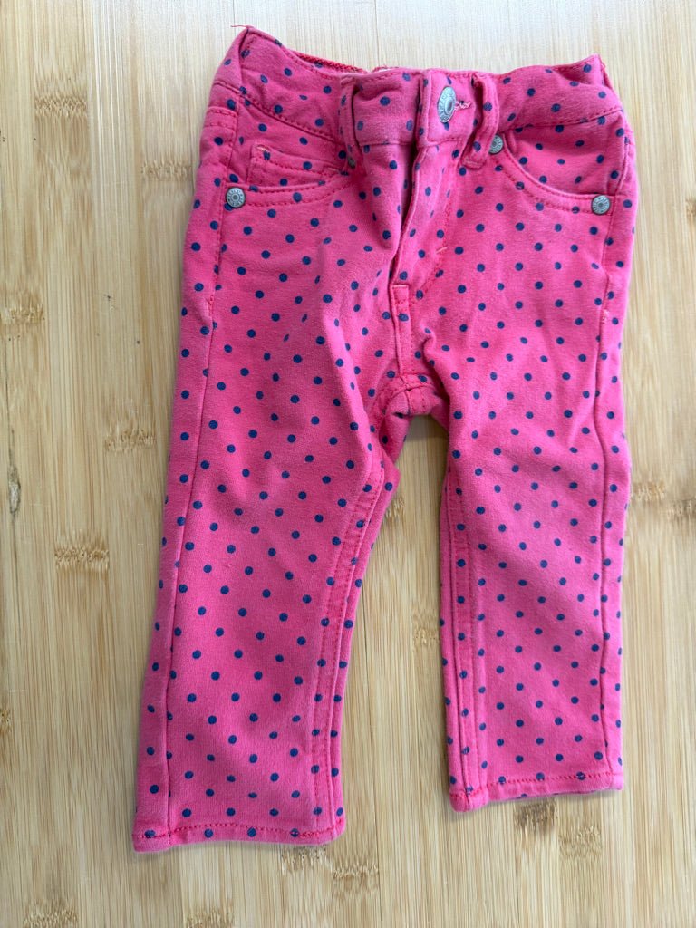Levi's Soft Pant – 12M | Strawberry Red Navy Polka Dot Lots of Love | Play - Nest and Sprout-Consignment