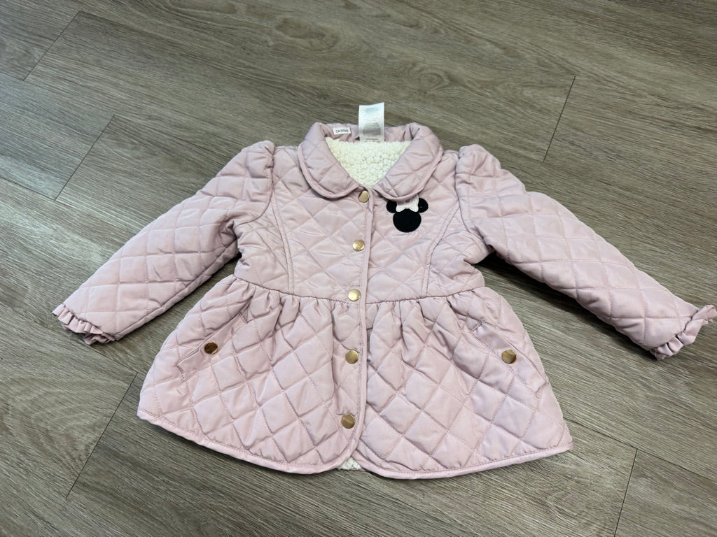 Disney Junior Minnie Mouse Quilted Jacket – 4 | Light Lilac Sherpa Peplum
