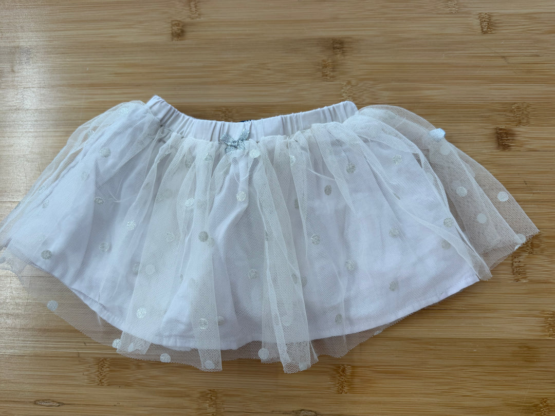 Souris Mini Tulle Overlay Skirt Dress –18M | White & Light Yellow Tulle | Play