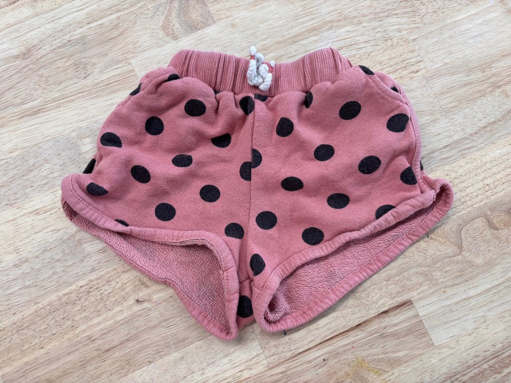Zara 9–12M Salmon Pink Shorts with Black Polka Dots - Nest and Sprout - Consignment