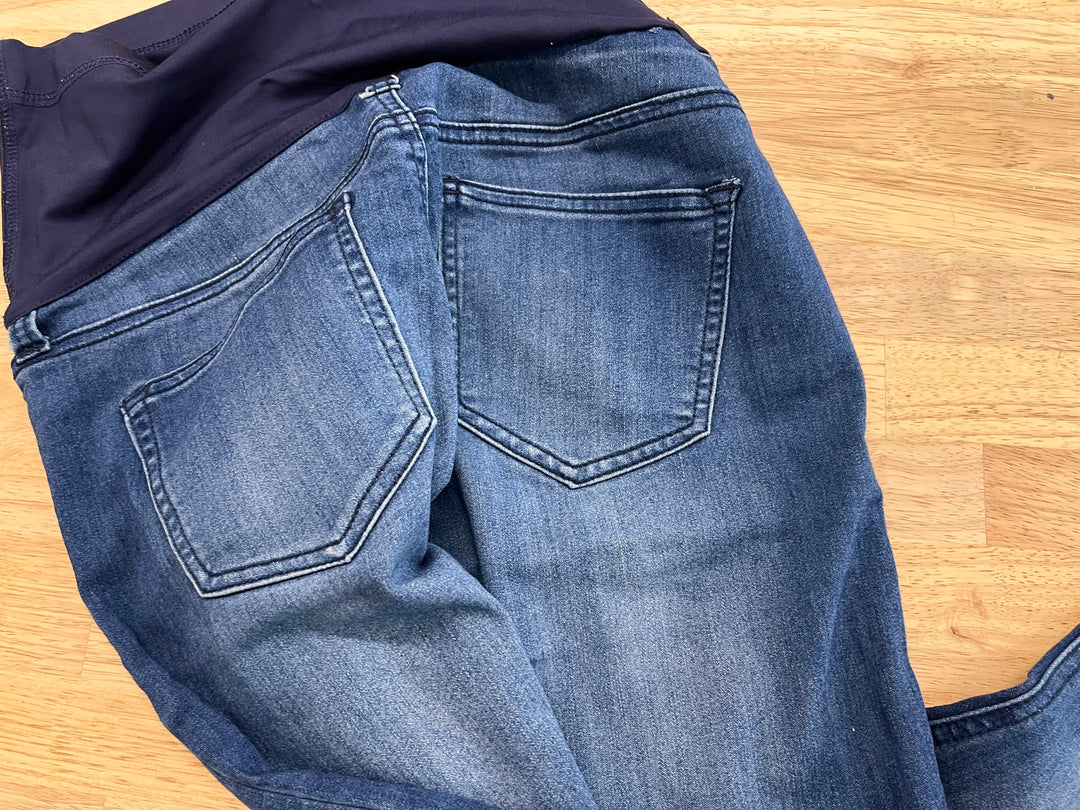 Pink Blush Maternity Jeans – Dark Wash Zip-Off Ankle