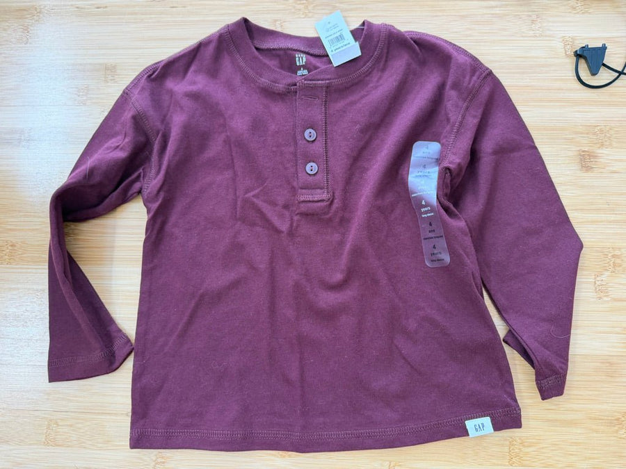 Gap Wine Maroon Henley – 4Y | NWT - Nest and Sprout-Consignment