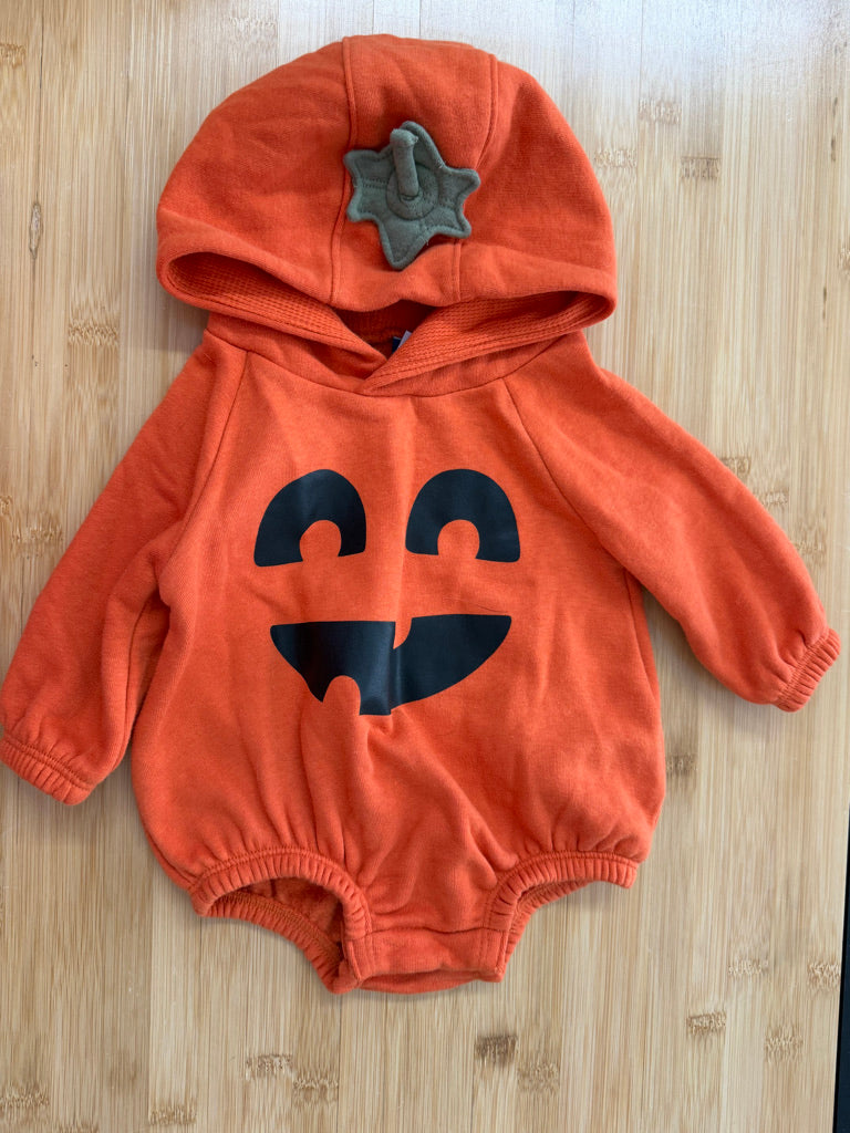 Old Navy Pumpkin Jack-O-Lantern Hooded Bodysuit – 0–3M | Holiday