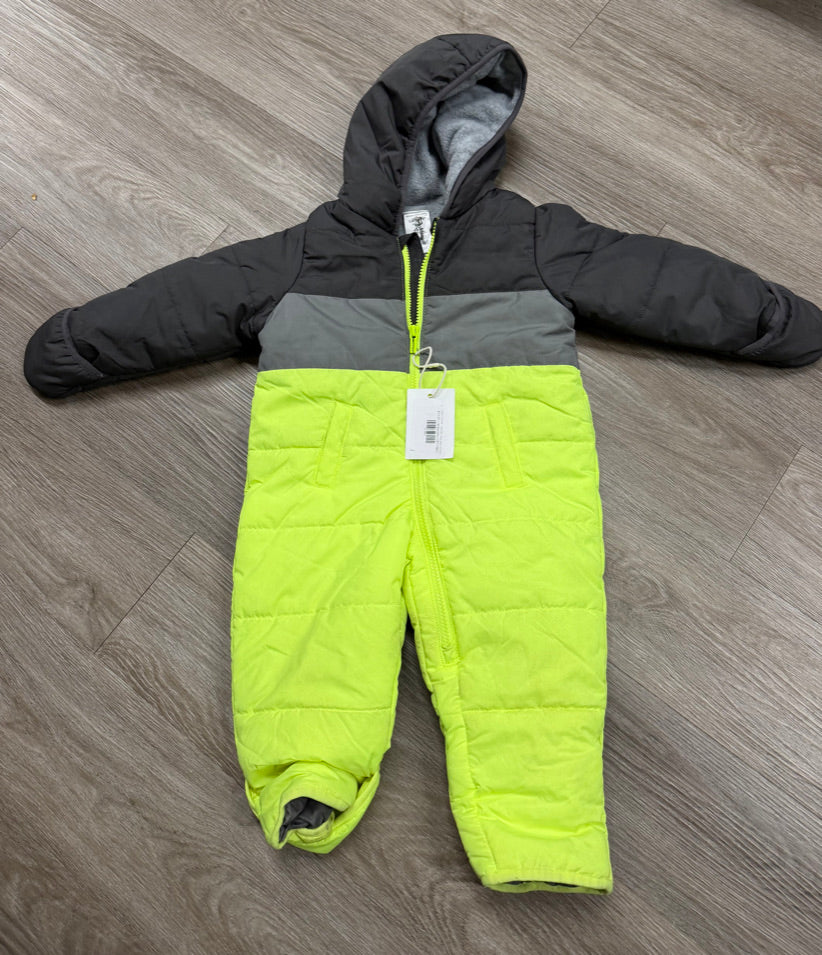 Carter's Snowsuit – 18 Months | Neon Green and Grey