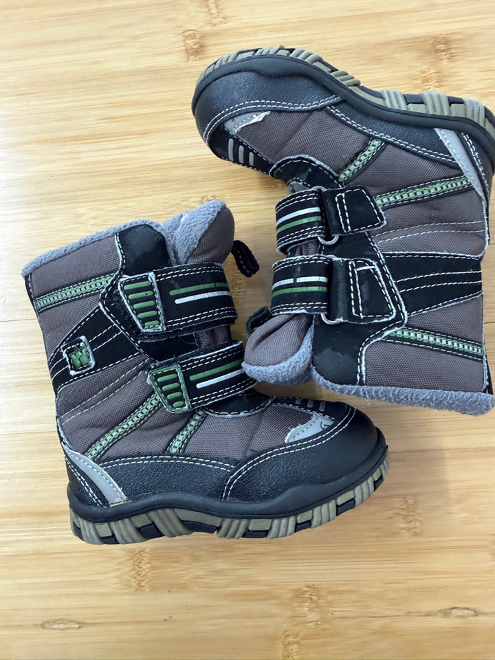 Double Velcro Snowboots – 8 (EU 24) | Grey & Green